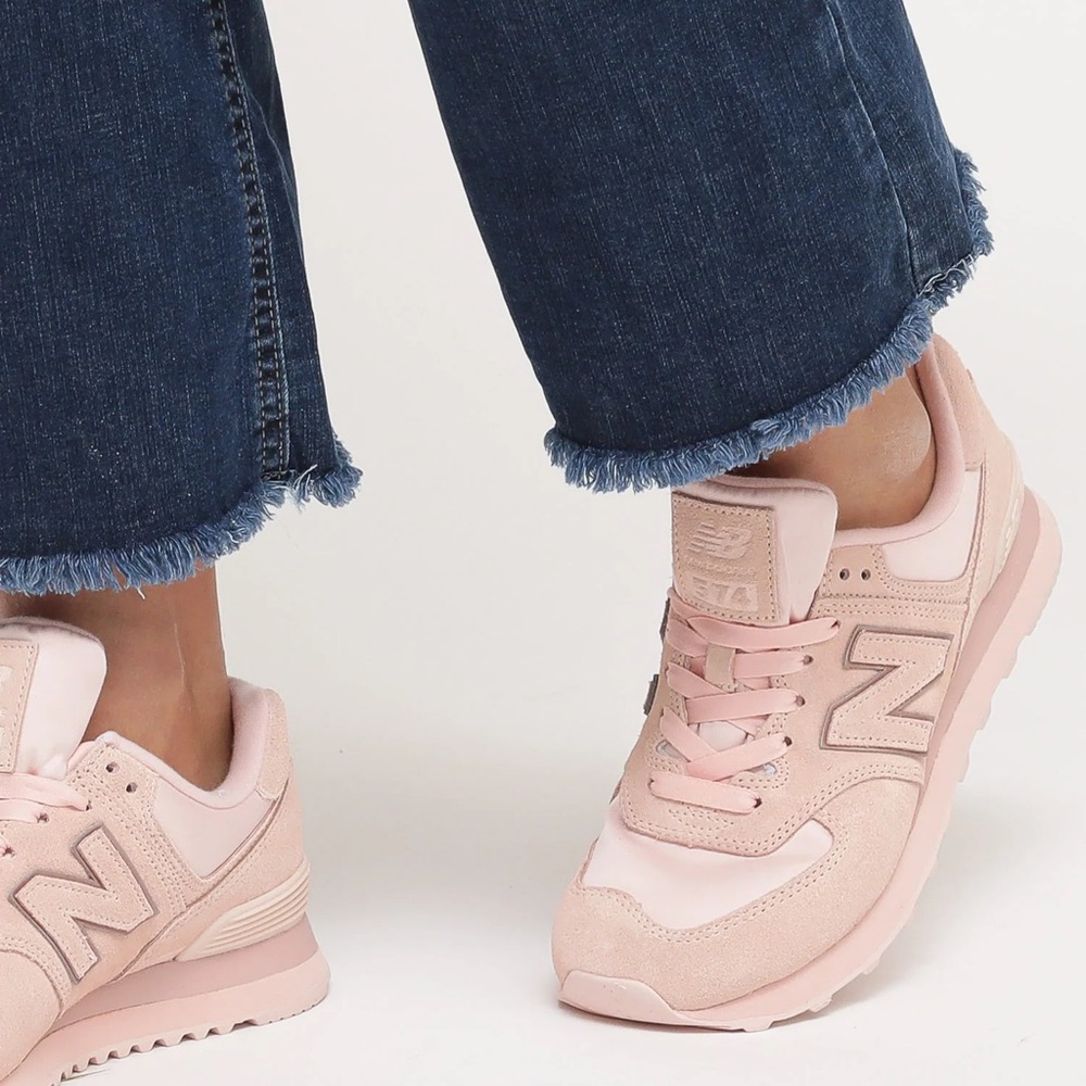 New Balance 574 Pink Sneakers Suede, 7